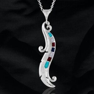 MONTANA SILVERSMITHS Dreamweaver Feather Necklace - Retail $65 - NEW